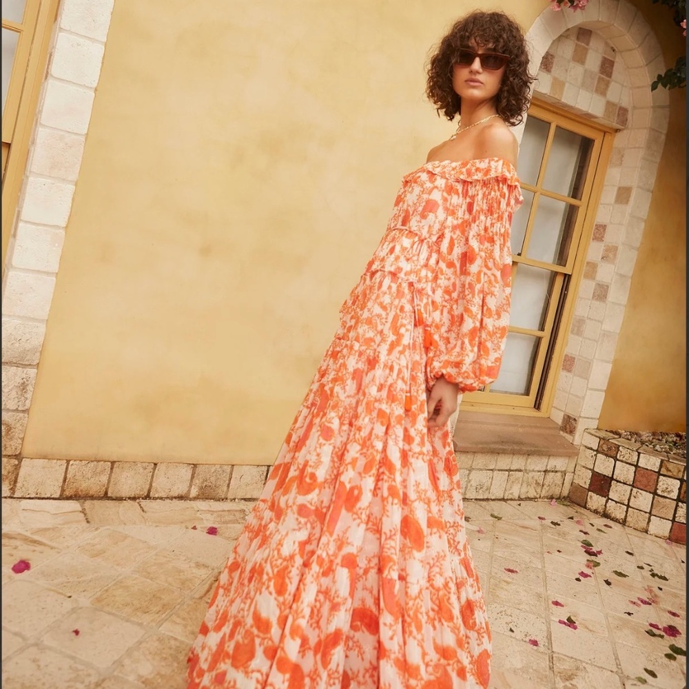 Designer Hemant & Nandita Bela Off the shoulder Maxi Dress